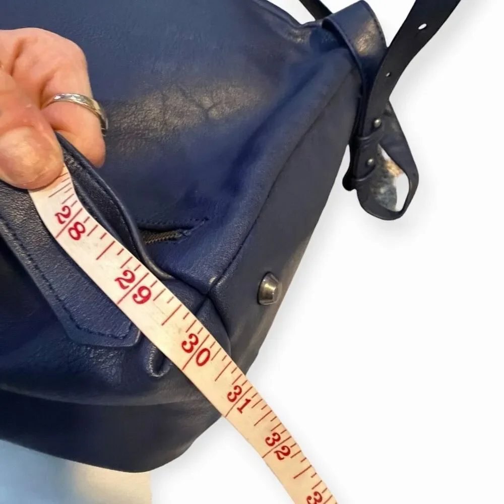 FRESHLY PICKED Minimal Baby Bag Backpack Navy Faux Leather Travel Bag